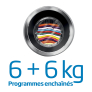  Lave-linge séchant encastrable Programmes enchaînés 6+6kg
